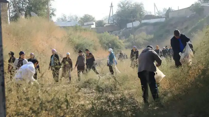 В АРЫСИ ПРОШЕЛ ОБЩЕГОРОДСКОЙ СУББОТНИК НА ЛОЩИНЕ КАБЫЛСАЙ (2)