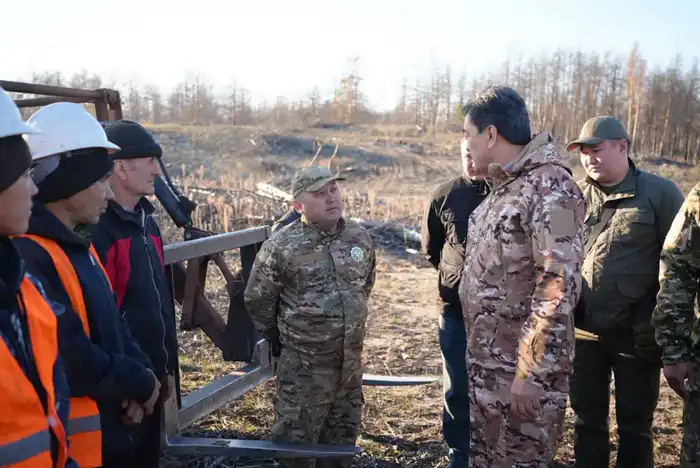 Министр экологии и природных ресурсов РК провёл осмотр состояния лесов в Павлодарской и ознакомился с ходом работ по ликвидации последствий пожаров и в области Абай (3)