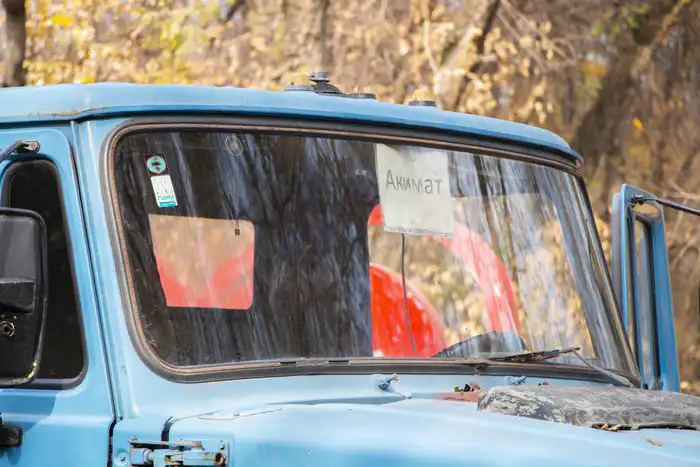 Машина акимата в роще Баума в Алматы