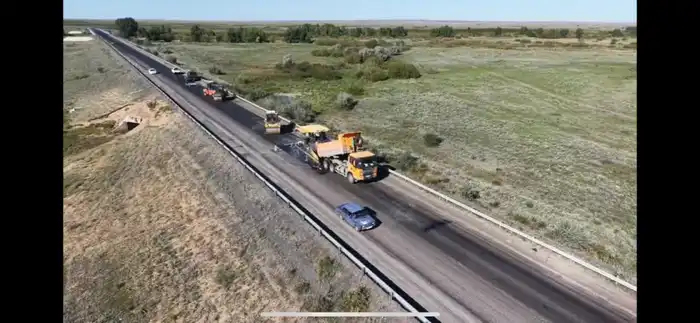 Открыто движение на 34 км республиканской автодороги Актобе-Мартук-граница РФ (на Оренбург) (2)