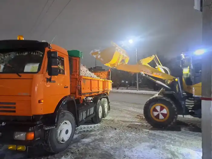 Более тысячи единиц спецтехники задействованы в снегоуборочных работах в Астане ночью (7)