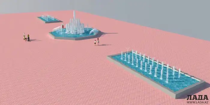 Фонтан у ТЦ «Достык». Фото автора