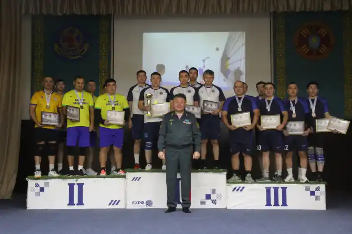 В Национальной гвардии МВД РК состоялось соревнование по волейболу (5)