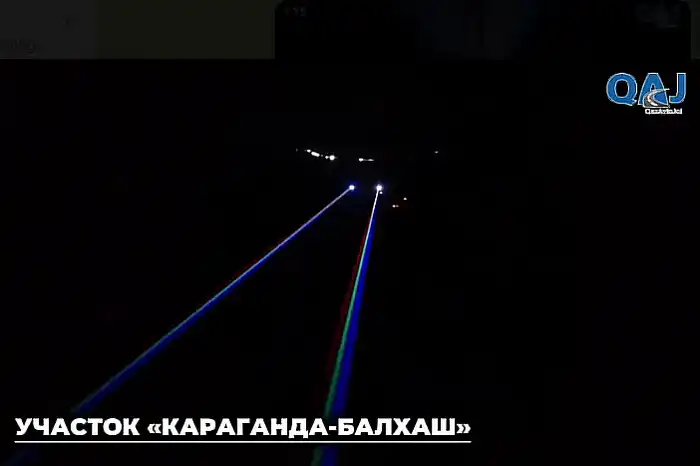 14 комплектов световых лазеров установили на участке автодороги Караганда – Балхаш (3)