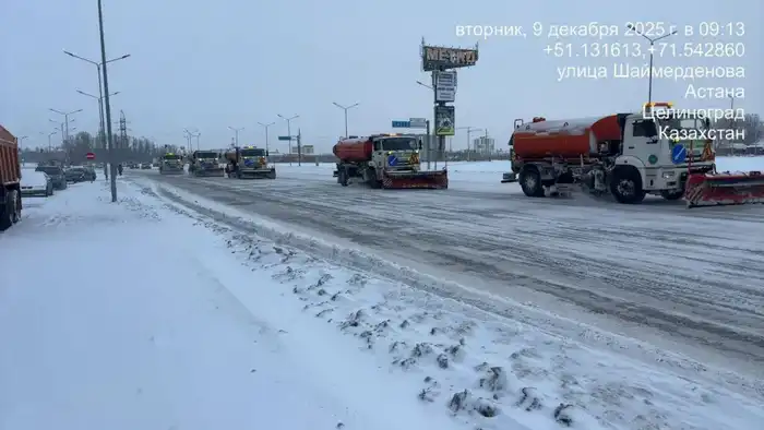 Более трех тысяч дорожных рабочих вышли на снегоуборочные работы в Астане (4)