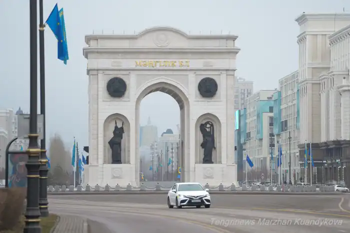 Флаг Казахстана и ЕС