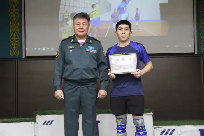 В Национальной гвардии МВД РК состоялось соревнование по волейболу (4)