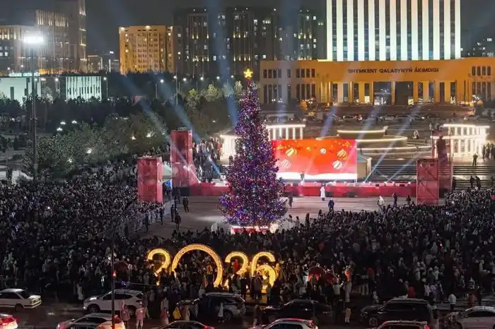 В Шымкенте зажгли огни главной новогодней ёлки города (2)