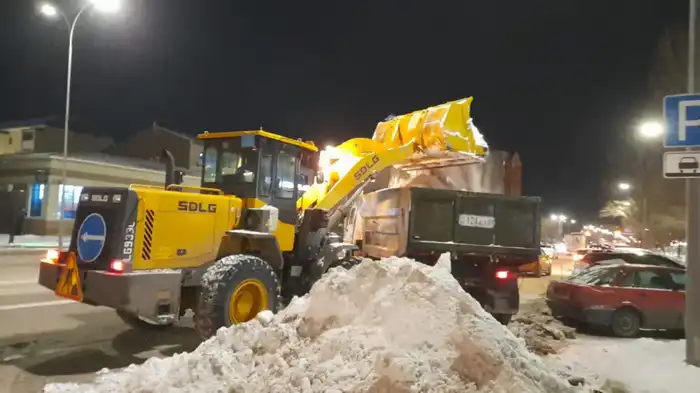 Свыше тысячи единиц спецтехники вышли на уборку снега в Астане в ночную смену (9)