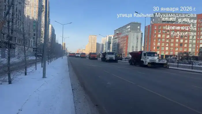 Более 1 100 единиц спецтехники вывели на уборку снега в Астане (6)