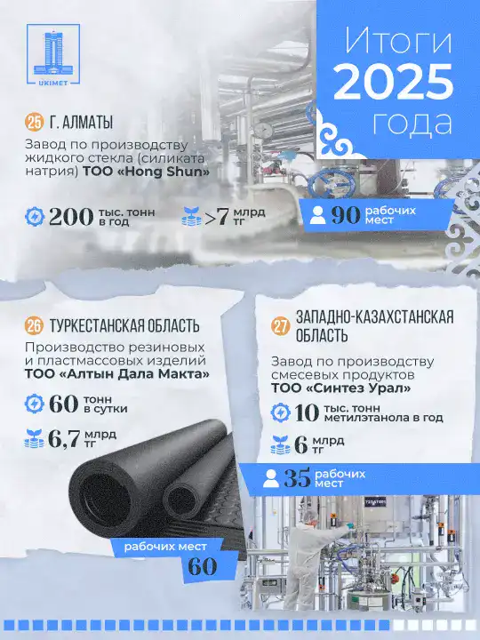 В Казахстане в 2025 году запущено 33 новых промышленных предприятия (3)