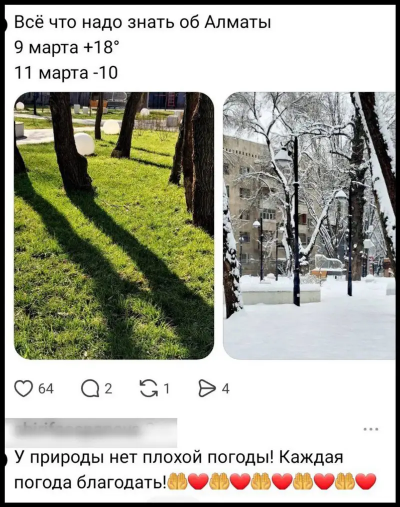 Шутки о снегопаде