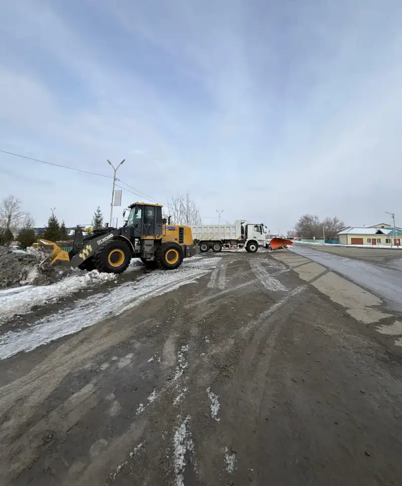 В области Абай продолжаются работы по вывозу снега и откачке талых вод (8)