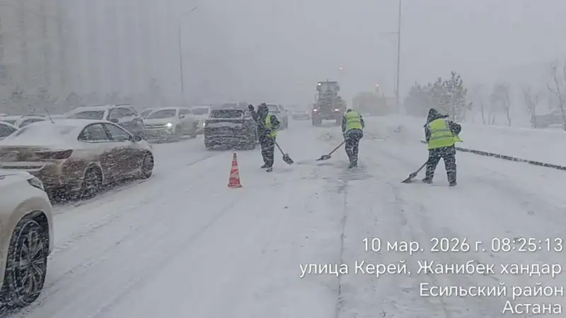 Снегопад в Астане: более 1700 единиц спецтехники задействованы в уборке снега в Астане (3)