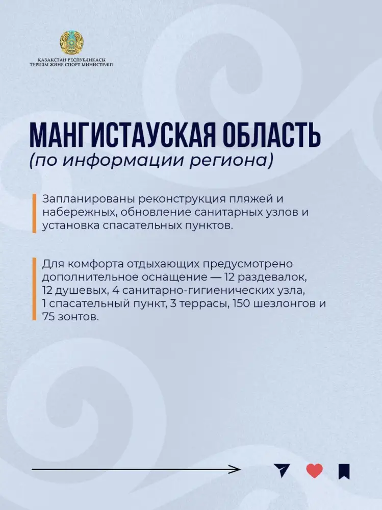 С начала года вопросы подготовки к летнему туристскому сезону находятся на постоянном контроле Министерства туризма и спорта Республики Казахстан (4)