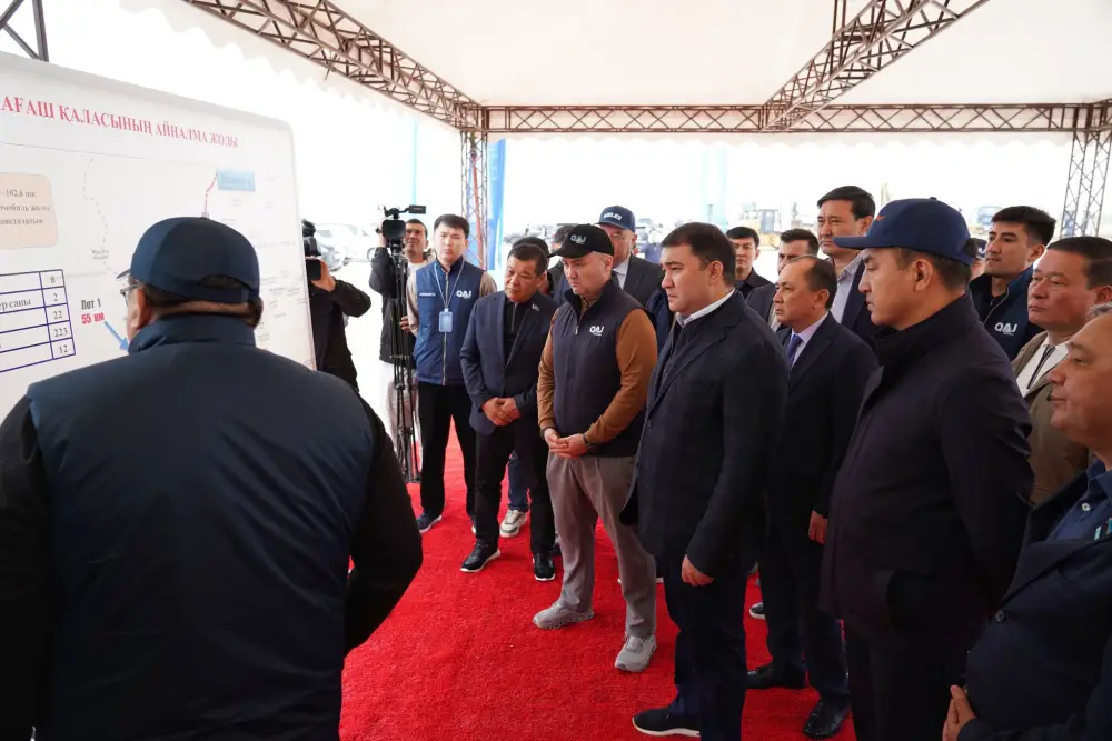 В ТУРКЕСТАНСКОЙ ОБЛАСТИ НАЧАЛОСЬ СТРОИТЕЛЬСТВО ОБЪЕЗДНОЙ ДОРОГИ ГОРОДА САРЫАГАША - ВАЖНЕЙШЕГО ДЛЯ МЕЖДУНАРОДНОГО ТРАНЗИТА УЧАСТКА (9)