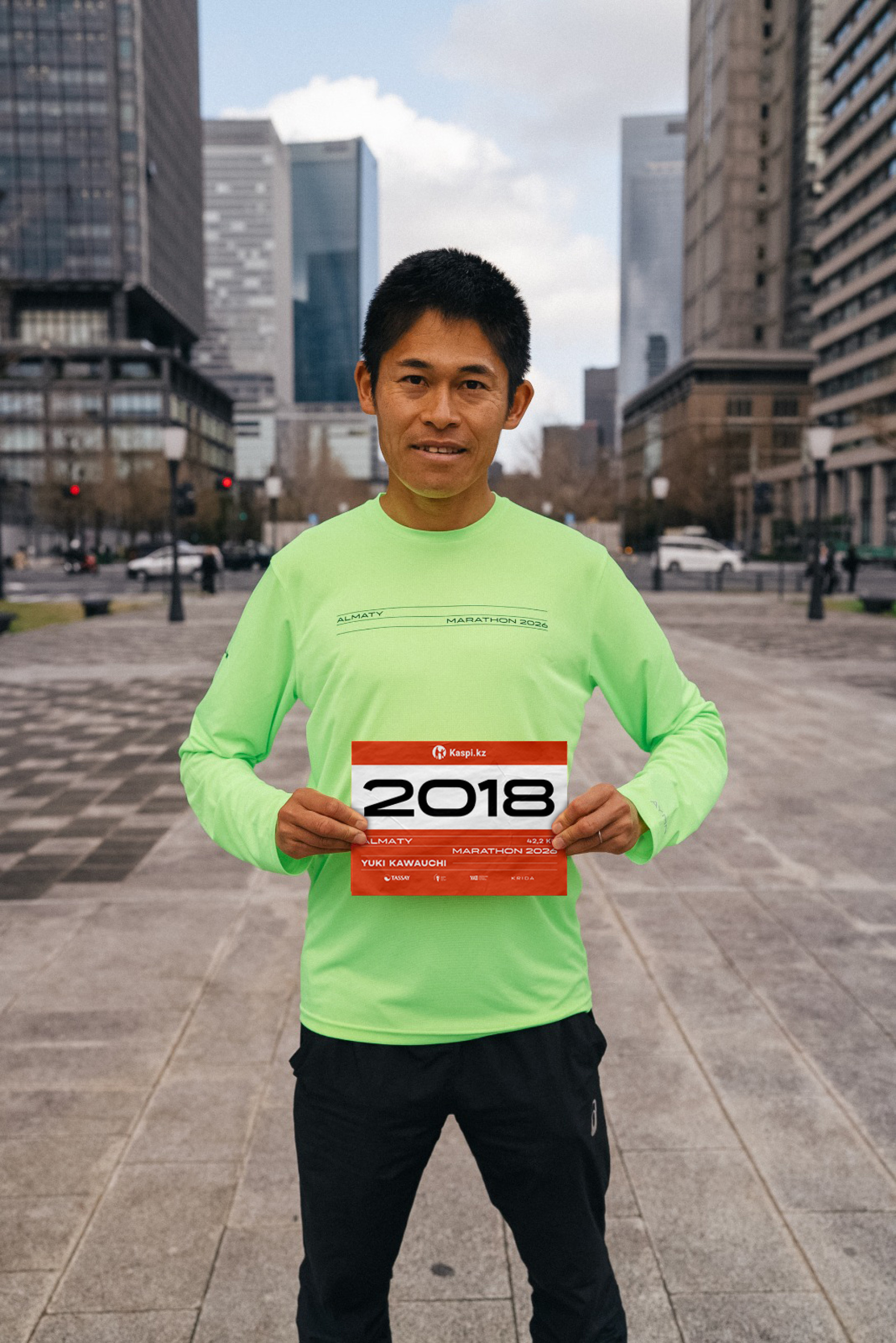 Юки Каваучи на марафоне