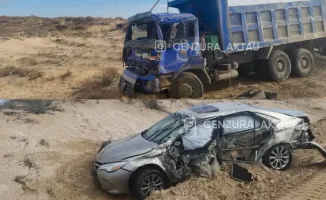 Столкновение Toyota с грузовиком в Мунайлинском районе: последствия ДТП и кадры с места аварии